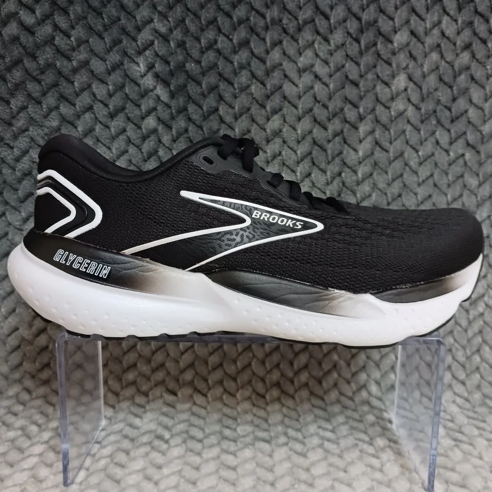 Brooks Glycerin 21 Black White Women's Walking Running Sneakers Shoes Sz 9 Wide